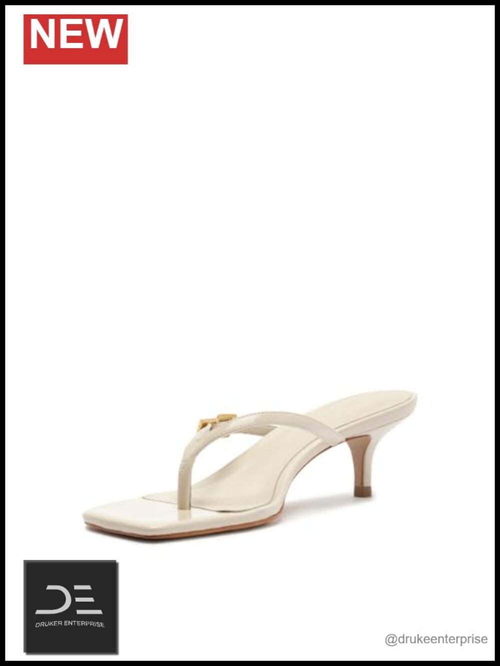 Leather Stiletto Heel Thong Sandals